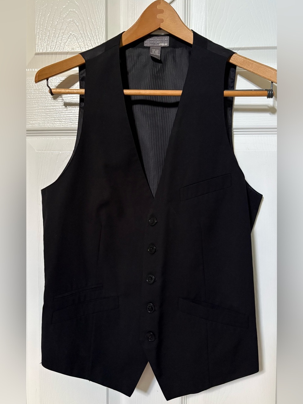 H&M Black Tailored Button Vest